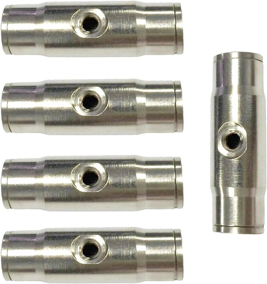 Push to Connect Fittings for High Pressure Misting System, 3/8" Misting Nozzle Connectors, Brass Slip-lock Connectors for 3/16" Threaded Mister Nozzles 5 pcs