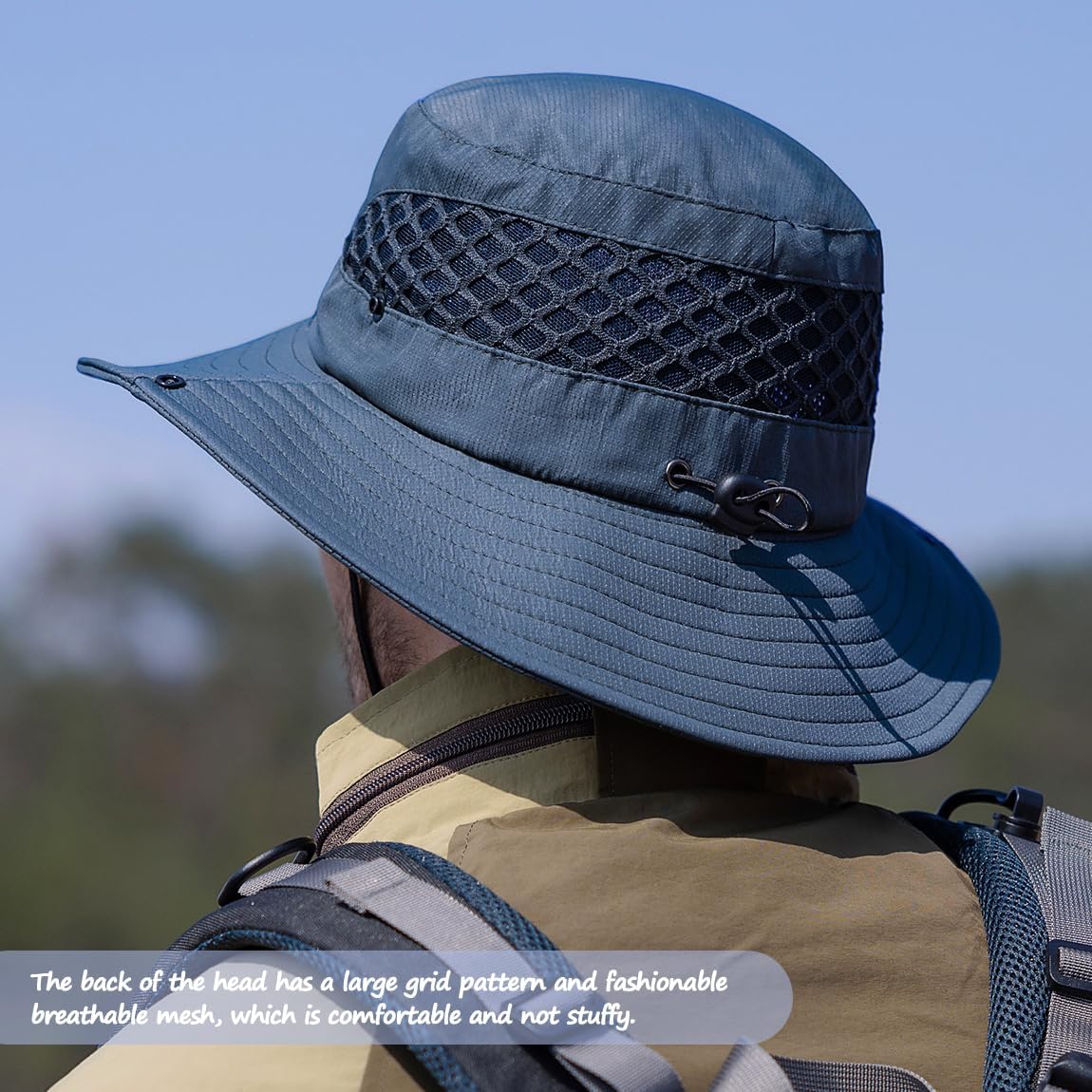 Fishing Hat, UPF50+ Wide Brim Sun Hat for Men Women, UV Protection Hiking Beach Bucket Hats Summer Safari Hat