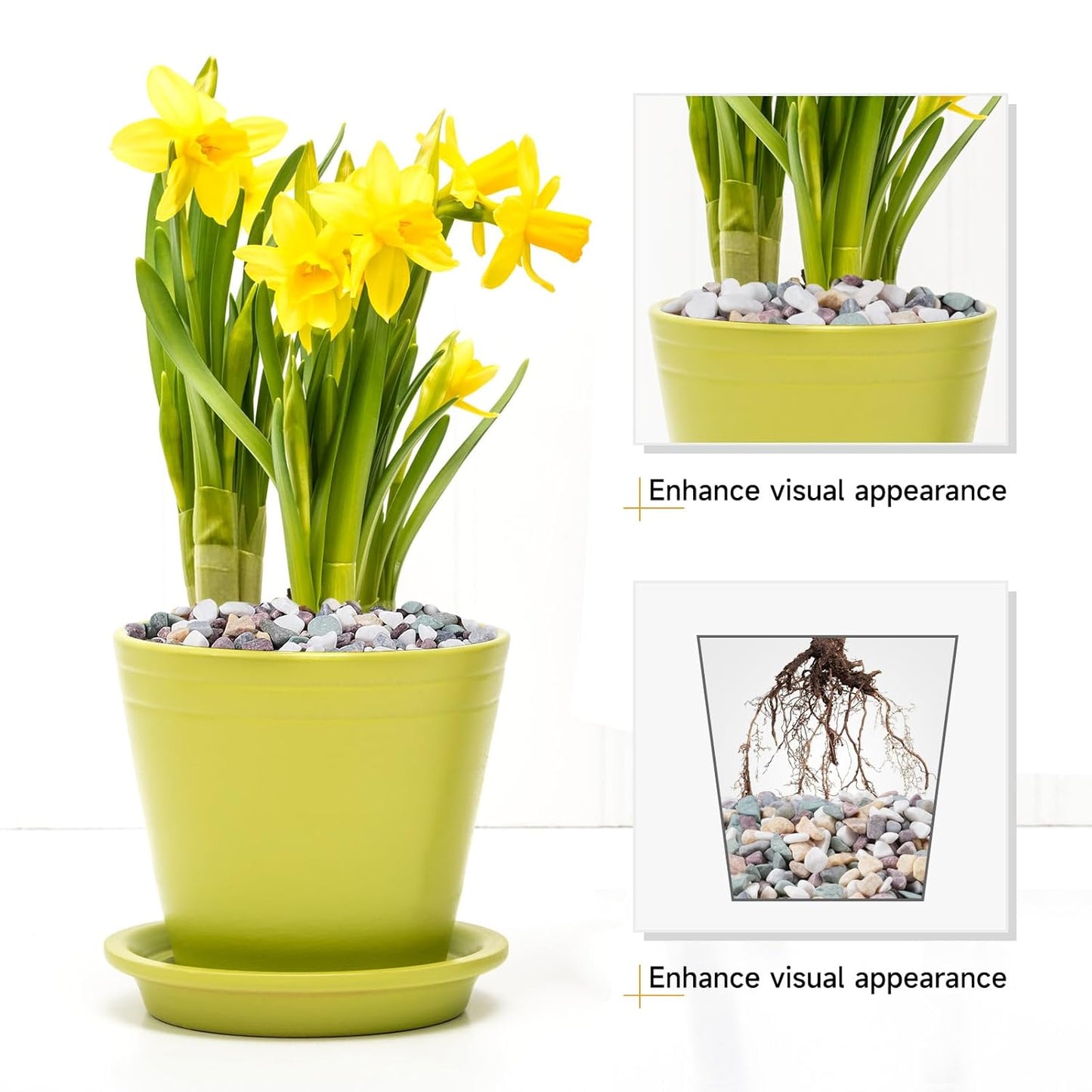 2.5 lbs Pea Gravel for Plants, Aquarium, Fish Tank, 3/8 inch Decorative Pebbles for Indoor Plants, Succulent, Bamboo, Vase, Drainage Rocks for Potted Plants, Top Dressing, Mixed Color