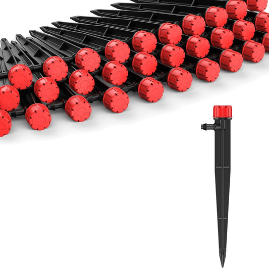 Pawfly 30 Pcs Drip Irrigation Emitters, Drip Emitters for 1/4" Drip Irrigation Tubing, Sprinkler Heads with Adjustable 360 Degree Water Flow, Garden Drippers for Plants Watering System