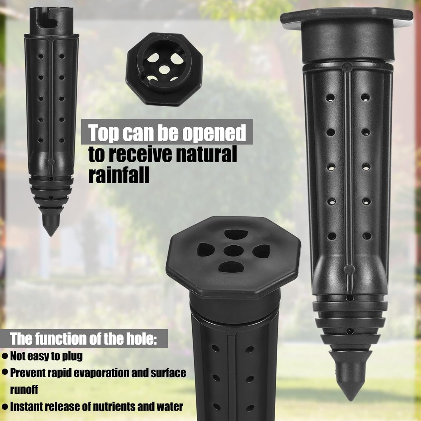 3 Pack Garden Watering Stake Large UV-Protected ABS Plastic Deep Root Irrigation Spike for Trees, Shrubs, Bushes, Shrubs, Flowers, Fruits, Vegetables, Potted Plants (8 Inch)