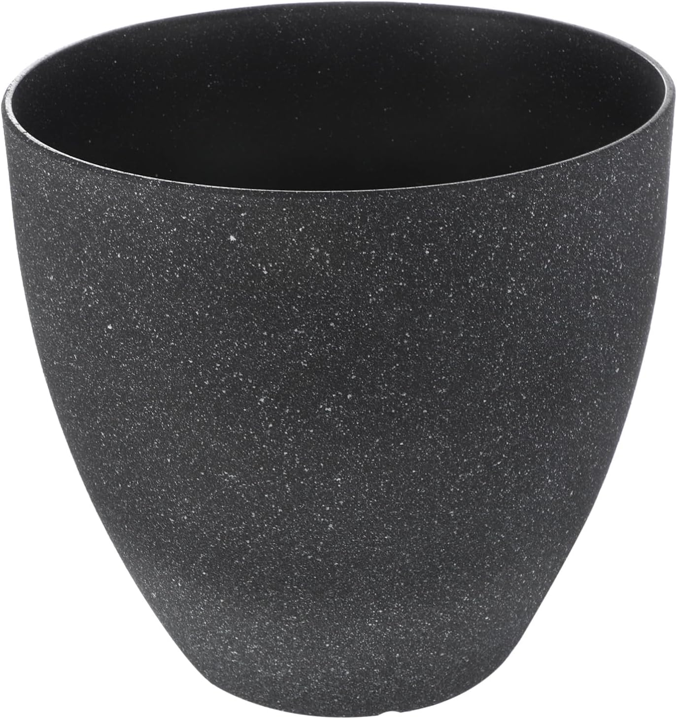 Black Resin Flower Pot Large Round Succulent Planter for Indoor Outdoor Use Frost-Resistant Plants Container for Home Desk Bathroom Decor