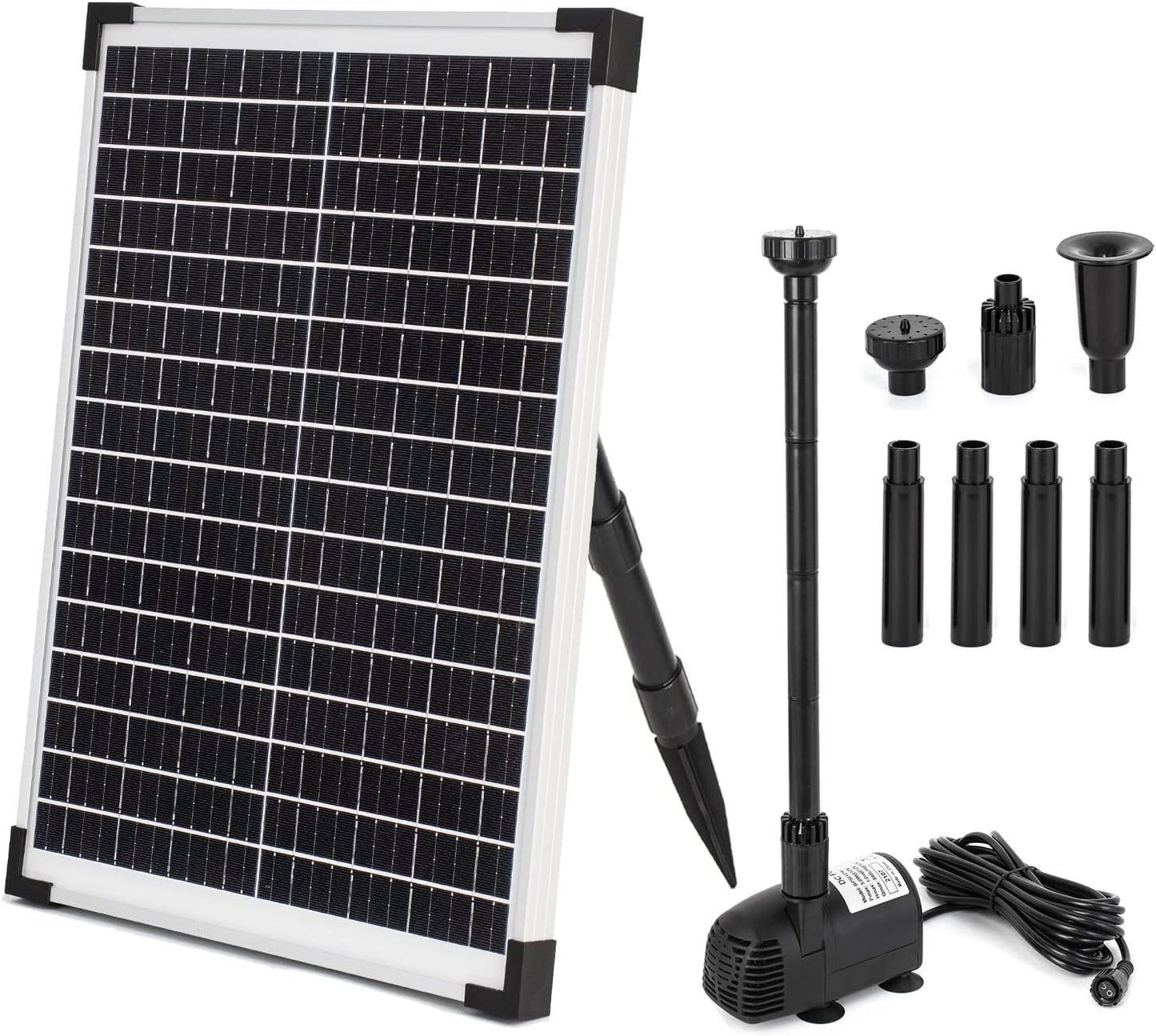 ECO-WORTHY Solar Fountain Water Pump Kit 25 W, 410GPH Submersible Powered Pump and 25 Watt Solar Panel for Sun Powered Fountain, Fish Pond, Pond Aeration, Hydroponics, Garden Decoration, Aquaculture