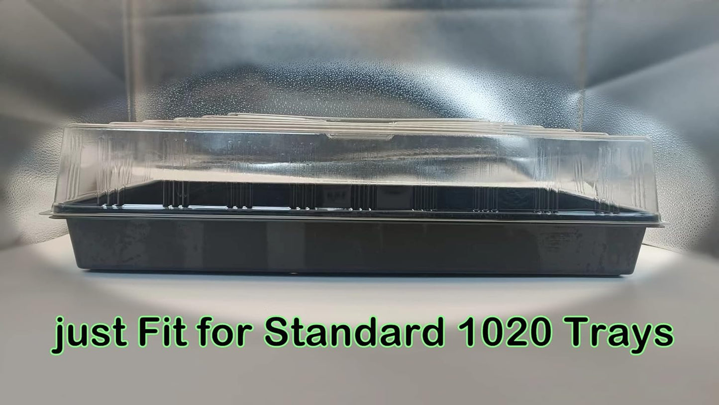 10 Pcs Humidity Dome, Plastic Clear Seed Starter Dome 1020 Tray Covers Humidifying and Insulating for Greenhouse Germination and Garden Growing (21.5"×11.5", 3.15" Height, 10-Pack)