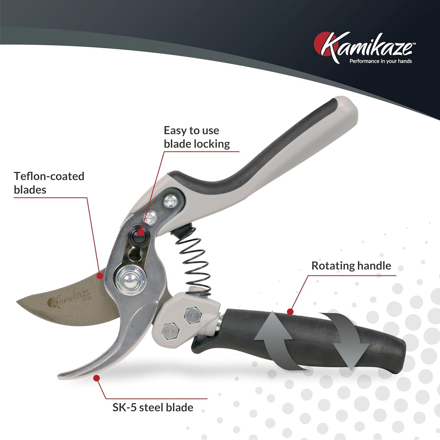 Heavy-Duty Professional Pruning Shears for Gardening, Featuring Ergonomic Rotating Handle to Reduce Hand Fatigue, SK5 High-Carbon Steel Blade, Cuts Branches Up to 0.8 Inch, Garden Clippers Shears