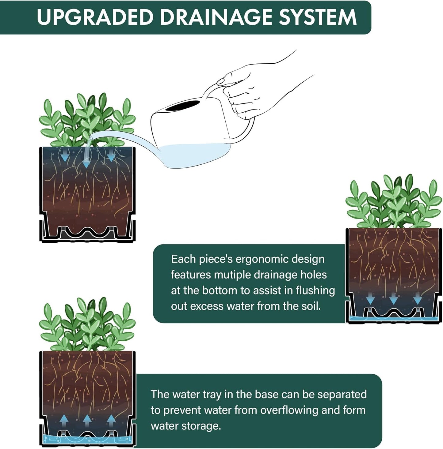 Phoenix Vine 4 Inch Planter Pot with Drainage Hole & Saucer, Deep Water Catch Tray, Straight Cylindrical Round Pot for Plants, Matte Black, Pack of 1, 23-C-R-1