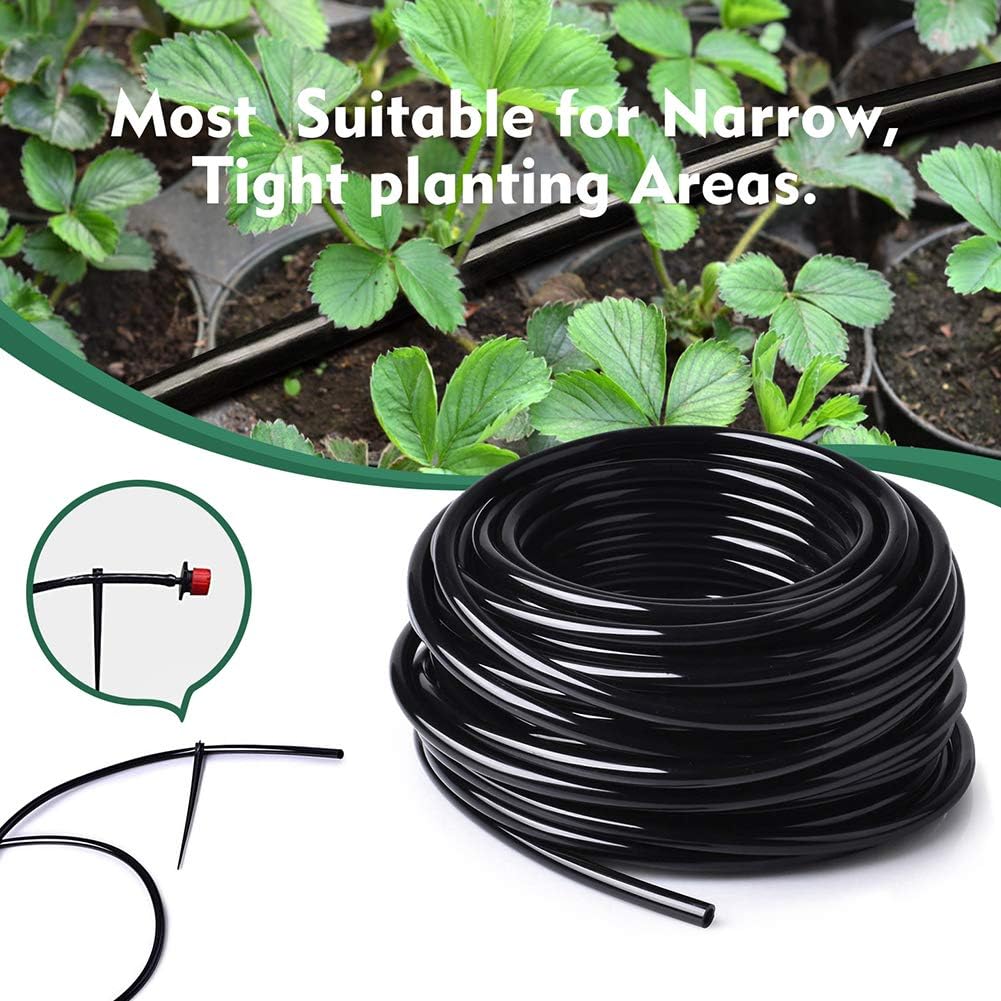 Bonviee 50 FT Blank Distribution Tubing Irrigation Drip Hose, 1/4 Inch Drip Line for Garden Watering System