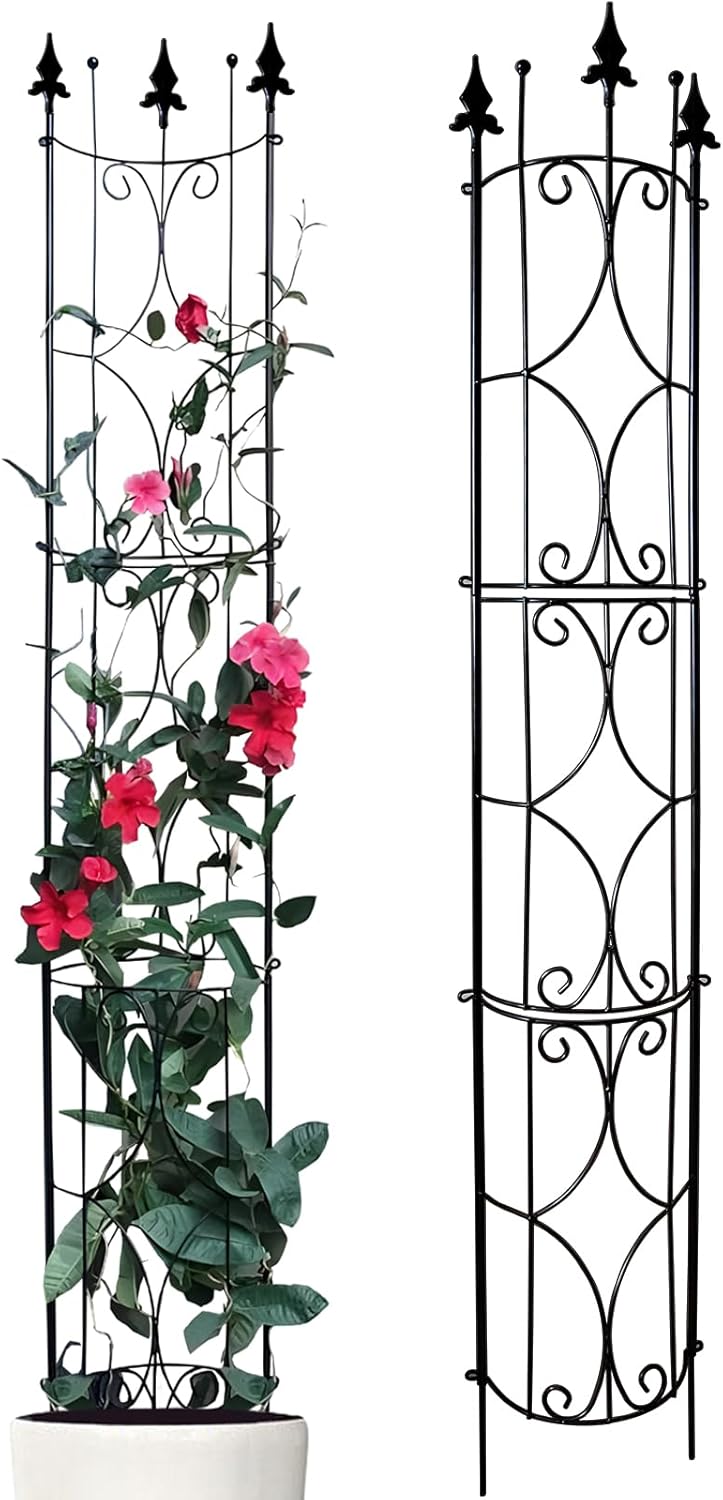 Garden Trellis 2 Pack 72'' H x 12'' W Metal Plant Trellis Indoor/Outdoor Metal Garden Trellis Plant Trellis for Potted Plants Climbing Houseplants Flowers