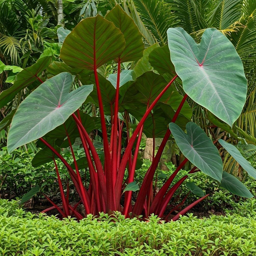 Hawaiian Punch Caladium Bulbs for Planting -Rare Coloring - Perennial Hosta, Elephant Ears, Fancy (5 Elephant Ear Bulbs)