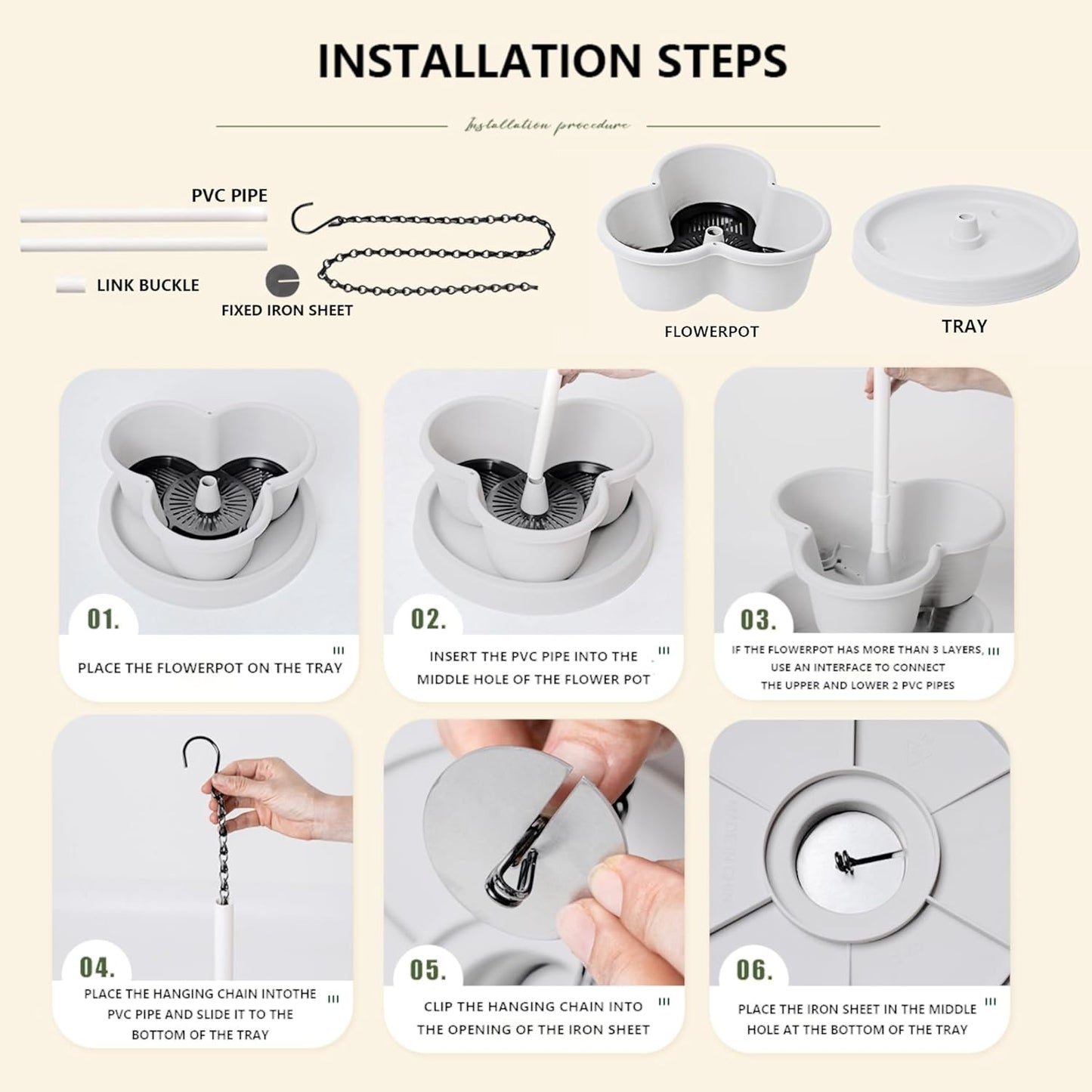 Hourleey Strawberry Planter, Stackable Gaden Tower for Flowers, Vegetables, Grow Your Own Herb Garden Vertical Oasis of Vegetables and Succulents (2 Pack 5 Tier)