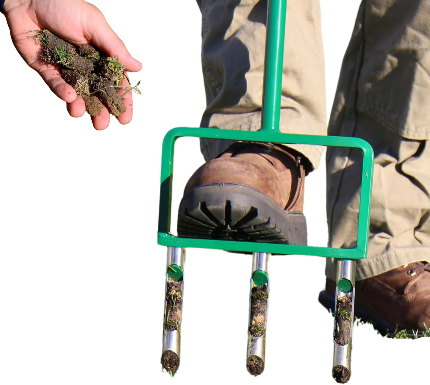 Landzie Hollow Tine Lawn Aerator Tool - 42 Inch Core Aerator and Grass Aeration Tool Lawn Tools - Stainless Steel Manual Lawn Aerator Plug Aerator and Aerator Lawn Tool for Soil Compaction Yard Tools