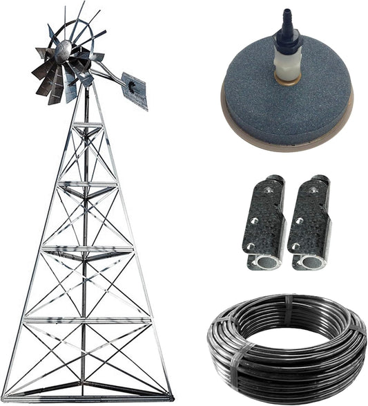 AWS0012 16-Feet Galvanized 3-Legged Aeration System Windmill