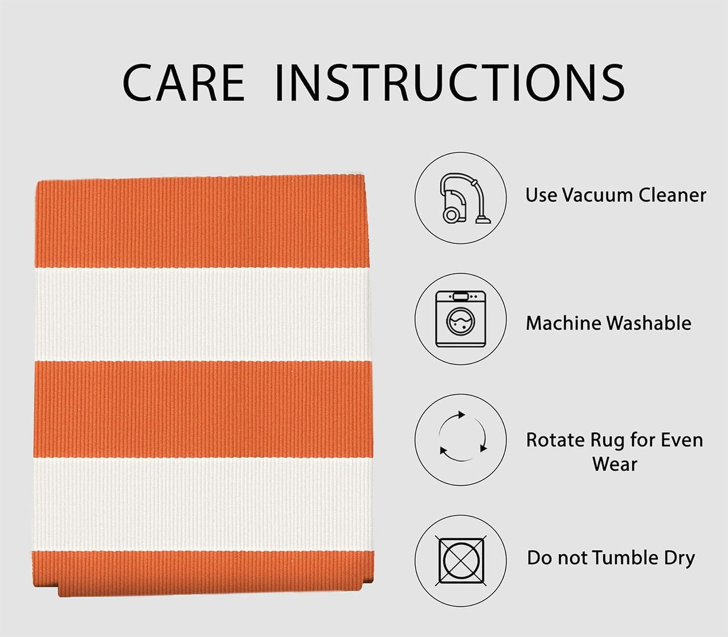 IOHOUZE Fall Door mat 27.5" x 43" Orange White Striped Area Rug Washable Front Porch Rug Striped Door Mat Outside Entrance Entryway Doormat for Fall, Halloween, Thanksgiving Porch Decor