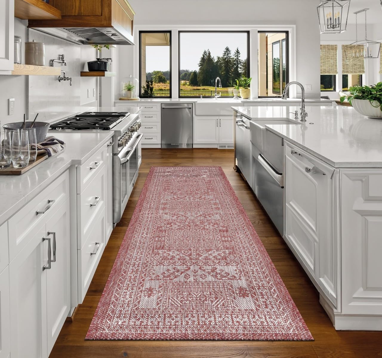 Keen Home Design Terrace Outdoor Runner Rug - 2x8 Washable Indoor/Outdoor Rug for Patio, Kitchen, Balcony, Beach, Garden, Deck and Porch, Size: 2'2"x7'7"