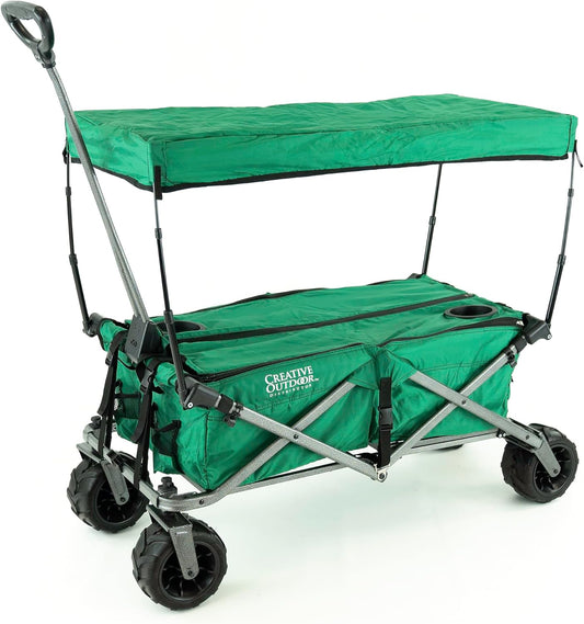 Creative Outdoor All-Terrain Deluxe Wagon | 360 Swivel All Terrain Wheels | Great for Beach, Park, Garden & Tailgate | Multiple Color Options