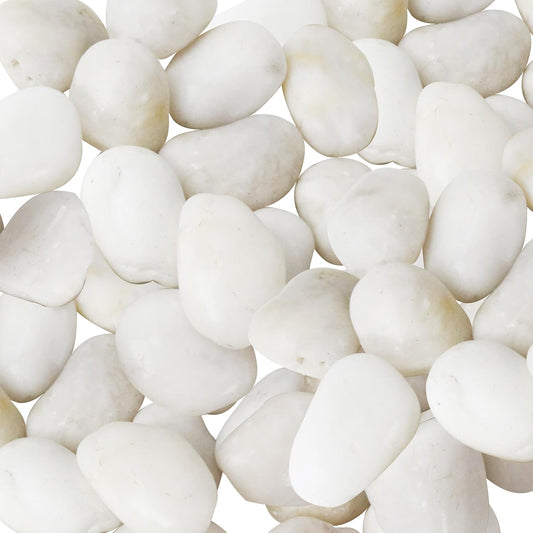 Sunnyglade 5LBS White River Rocks, 2-3 Inch Natural Pebbles for Indoor Plants, High Polished Decorative Stones Vase Filler Fish Tank Aquariums Landscaping Garden Outdoor and Indoor DIY (5 Pounds)