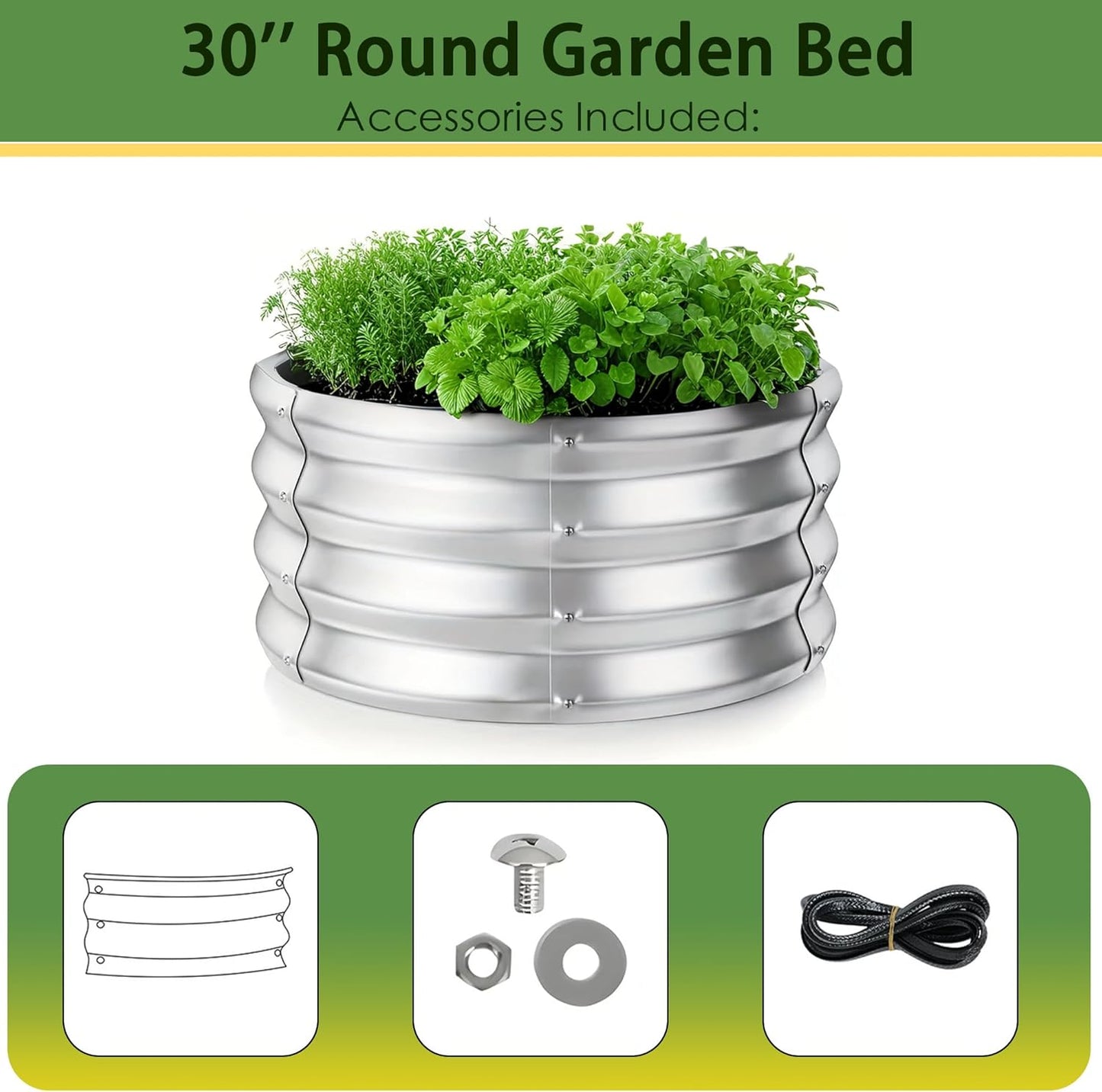 Raised Garden Bed, Raised Beds for Gardening Outdoor for Vegetables and Flowers Ground Planter Box, Galvanized Metal Planter Grow Garden Box,2.3x2.3x1ft