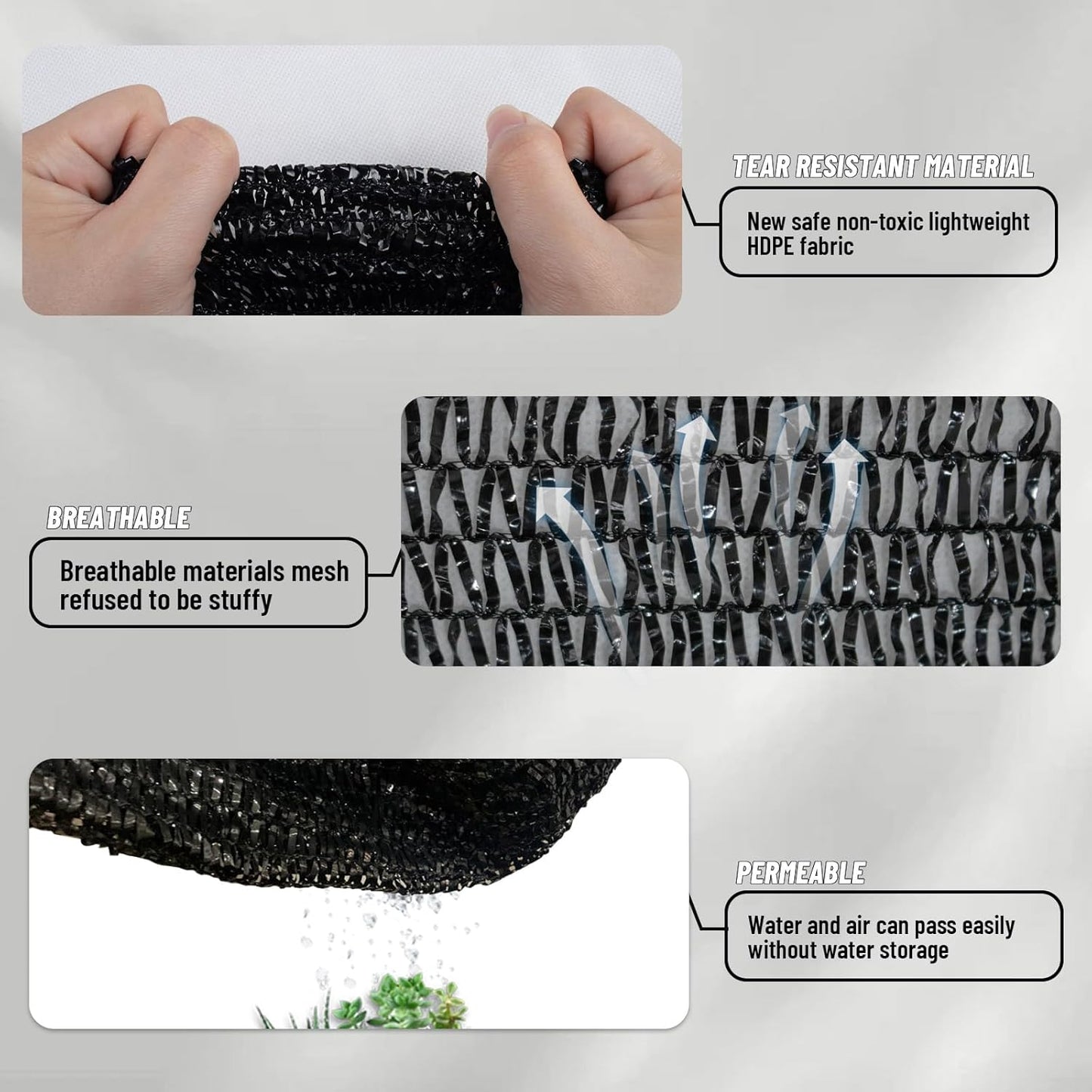 LOVE STORY 10x20FT 55% Black Shade Cloth Sun Shade Net with Grommets Sunblock Net Mesh Tarp for Garden,Plants Cover,Greenhouse and Patio