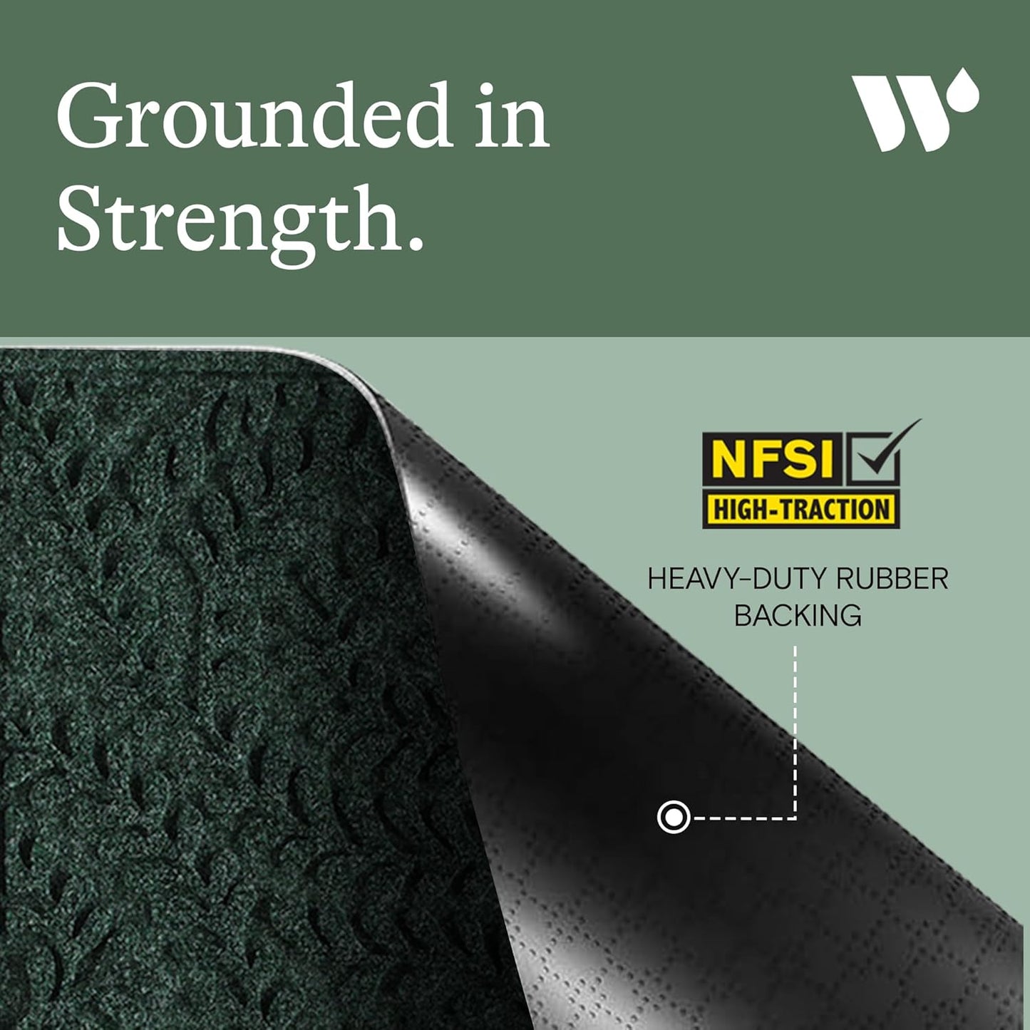 WaterHog Indoor/Outdoor Door Mat, 2' x 3', Made in USA, Durable & Skid-Resistant Front Door Rug, Decorative, Water-Trapping & Heavy-Duty Entryway Floor Mat For Your Home, Boxwood Collection, Evergreen