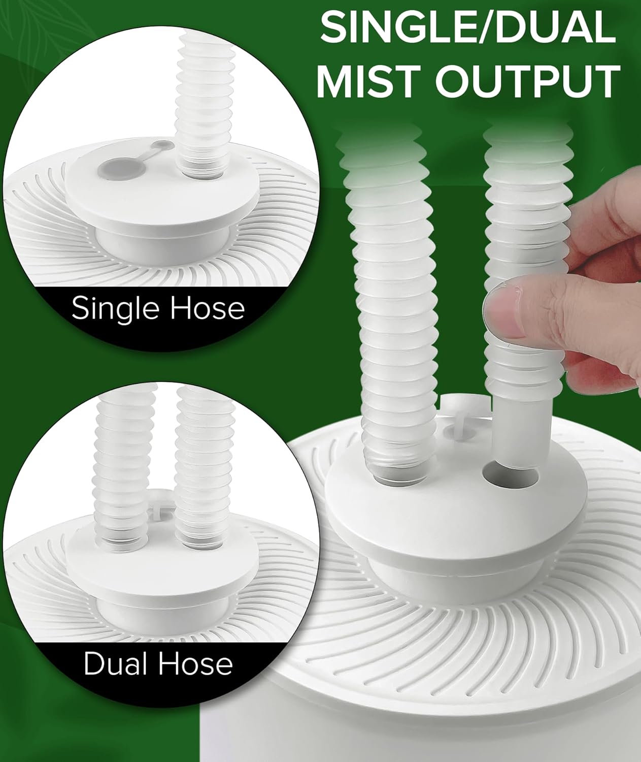 3L No Leak Plant Humidifiers for Grow Tent Greenhouse and Grow Room, Top-Fill, Auto Shut Off, with Extendable Targeting Hose Perfect for Indoor Plant Care and Humidity Control (Single Dual Fog Output)