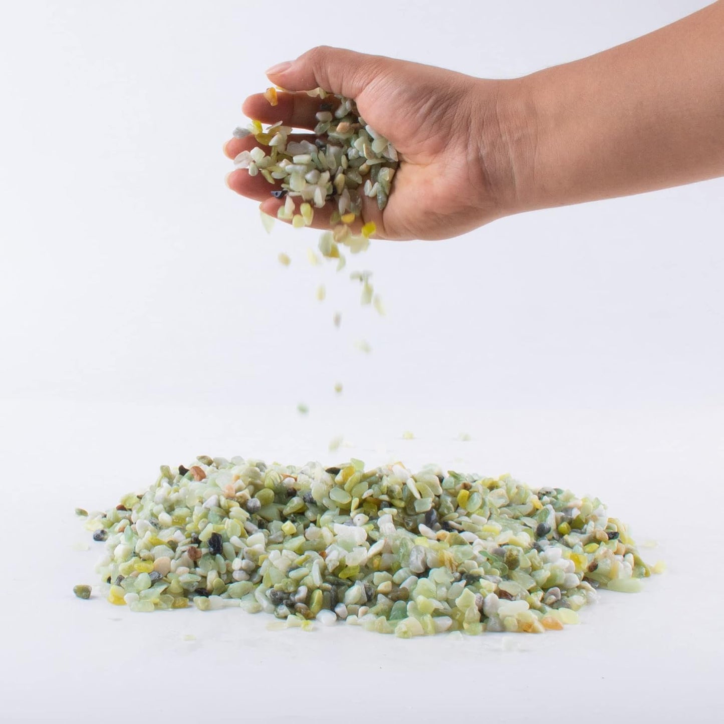 18lb Jade Bean Pebbles,1/4 Inch Cactus Bonsai DIY Rocks, Natural Succulent Rock and River Rocks Decorative for Aquariums, Vases, Terrarium, Outdoor Gardening, Top Dressing for Potted Plants