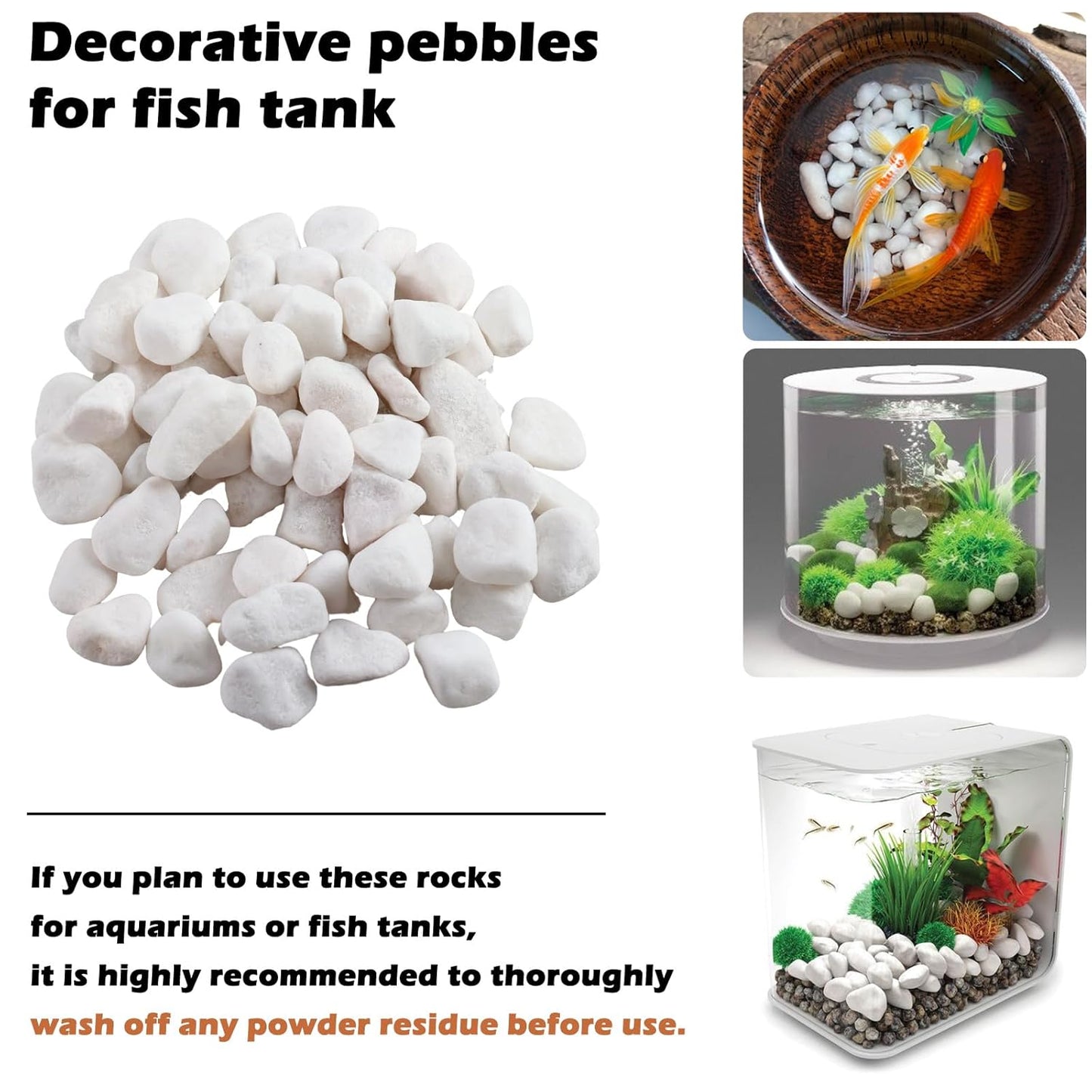 17.6 Lbs Natural River Rocks for Plants 1''-2'' Large Landscaping Garden Stones White Aquarium Gravel Decorative Pebbles for Indoor Outdoor Planters, Big Terrarium Rocks in Bulk, Home Decor