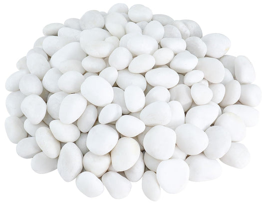 River Rocks, 40lbs White Pebbles for Indoor Plants, 1-2 Inch Aquarium Rocks, Natural Stones for Landscaping Garden Paving Plant Rocks Crafting Walkways