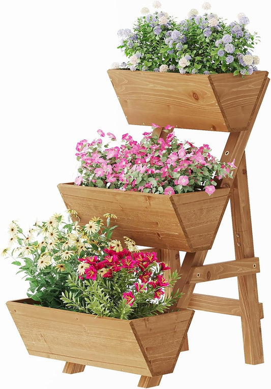Small Raised Garden Bed, 3 Tier Vertical Garden Planter for Indoor & Outdoor, Raised Planter Box with Legs