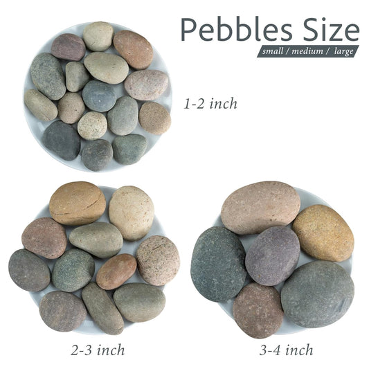 River Rocks, 20lbs Colorful Pebbles for Indoor Plants, 1-2 Inch Aquarium Rocks, Natural Stones for Landscaping Garden Paving Plant Rocks Crafting Walkways