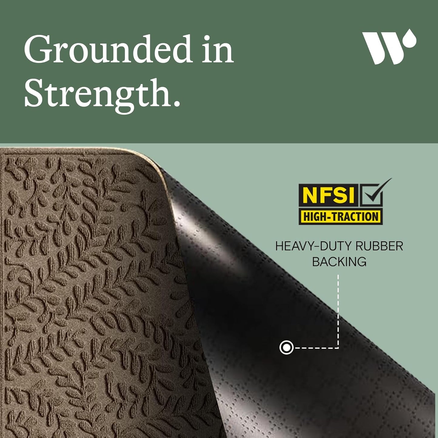 WaterHog Indoor/Outdoor Use Door Mat, 3' x 5', Made in USA, Welcome Mat for Front Door, Durable, Water-Trapping Floor Rug, Decorative, Skid-Resistant Entryway, Boxwood Collection, Khaki/Camel