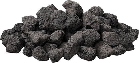 5 lb 1.2-2 Inch Medium Black Lava Rocks for Fire Pits, Indoor Fireplaces, Outdoor Gas Fire Tables, Garden Landscaping Decoration