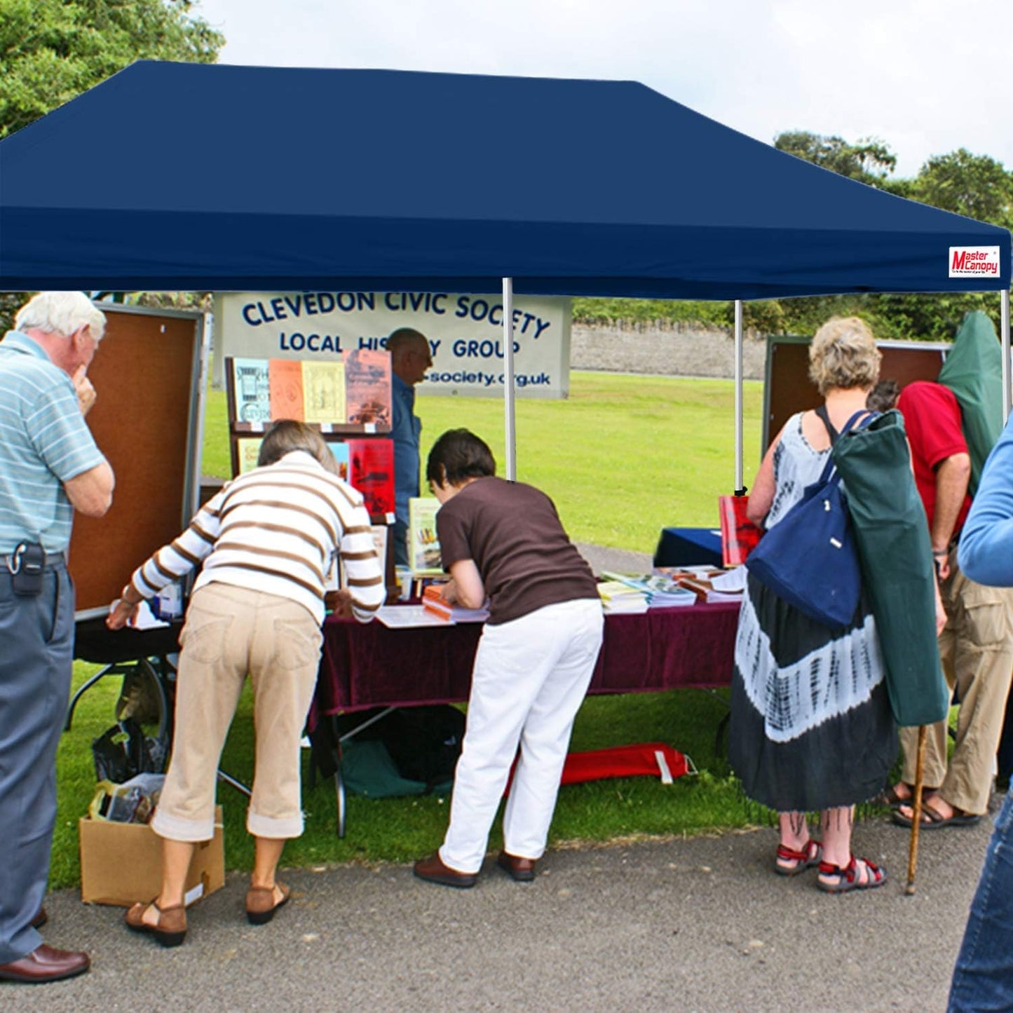 MASTERCANOPY Heavy Duty Pop-up Canopy Tent with Sidewalls (10x20,Navy Blue)