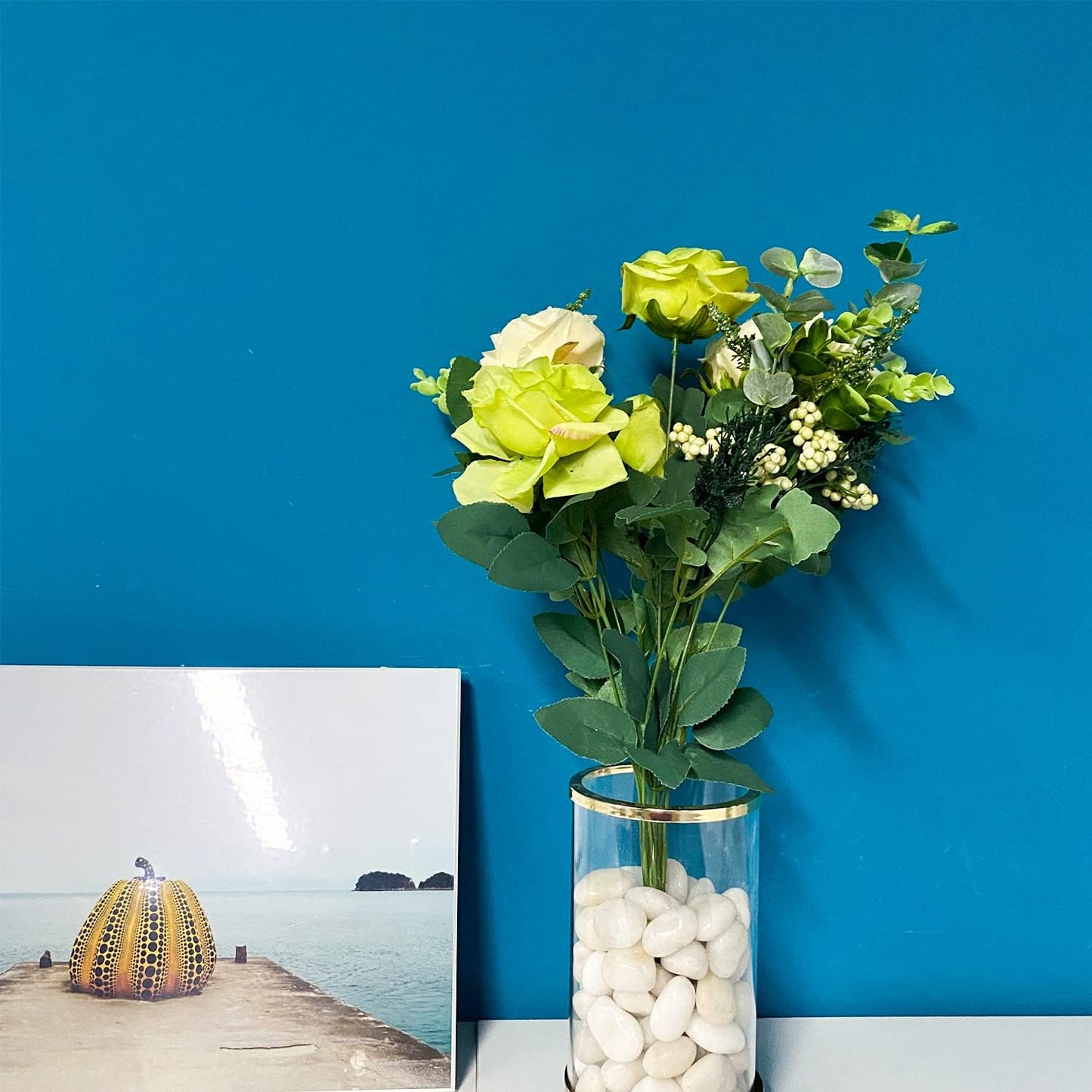 5lbs White Pebbles for Indoor Plants, 0.8-1.2 Inch Smooth White River Rocks for Potted Plants, Decorative Polished Stones for Landscaping Vase Fish Tank and Outdoor Garden Pavers