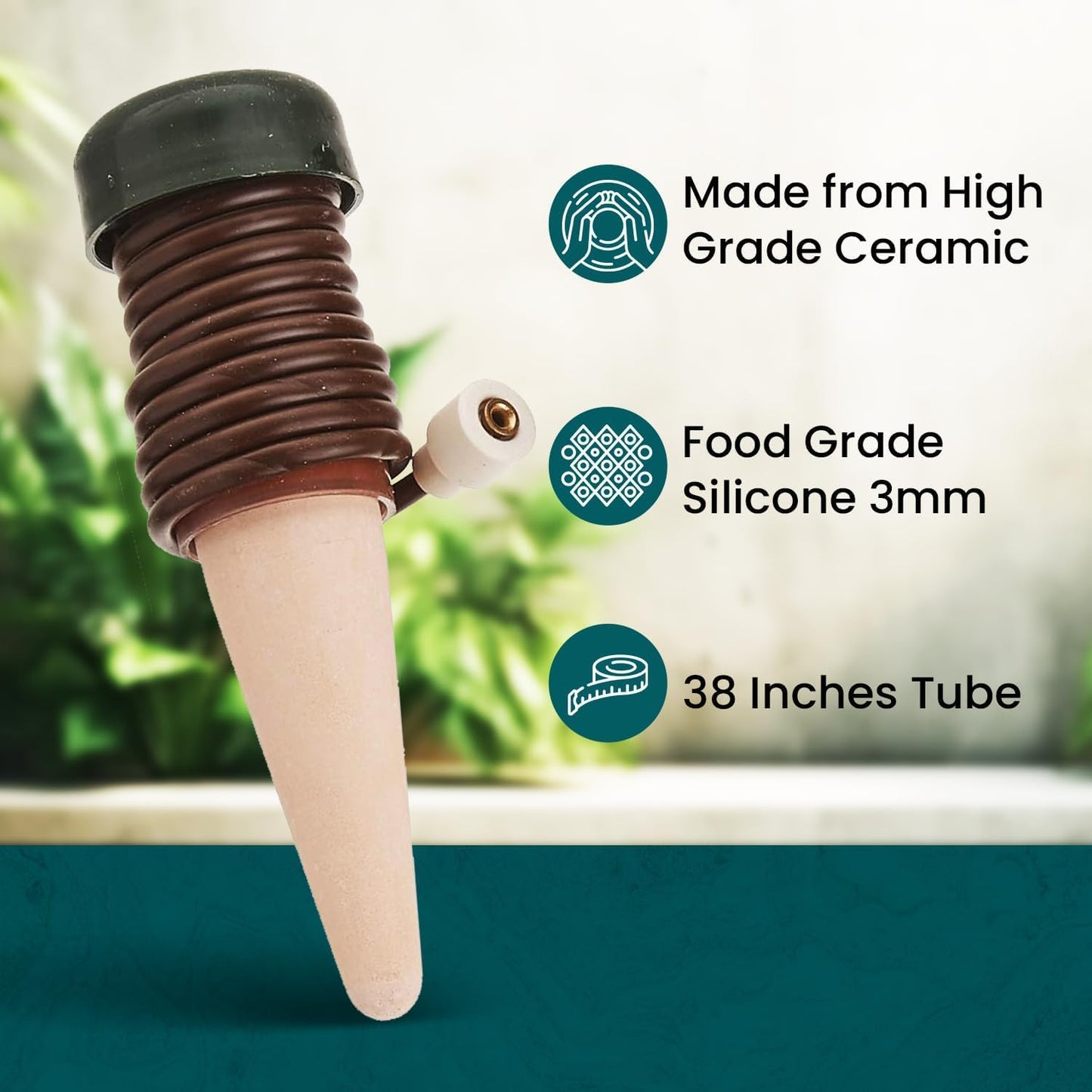 Blumat Classic Plant Watering Stakes with Adapter - Self Watering Planter Insert for Pots - Automatic Plant Waterer & Plant Accessories (5 Pack)