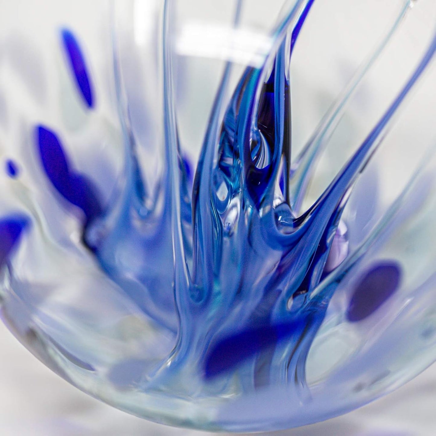 Luke Adams Handmade Glass Gazing Balls for Garden on Clearance – Hand Blown Glass Gazing Ball for Yard Décor – Decorative Garden Globe Raindrop (Blue)