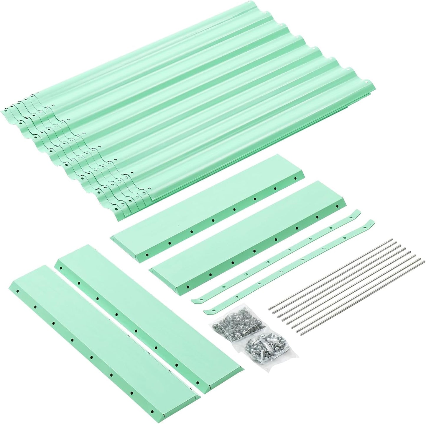 Land Guard 8x4x2ft Galvanized Raised Garden Bed, Planter Boxes Outdoor, Raised Garden Beds Outdoor for Vegetables, Flowers, Herbs, 479 Gallons, Lime Green…