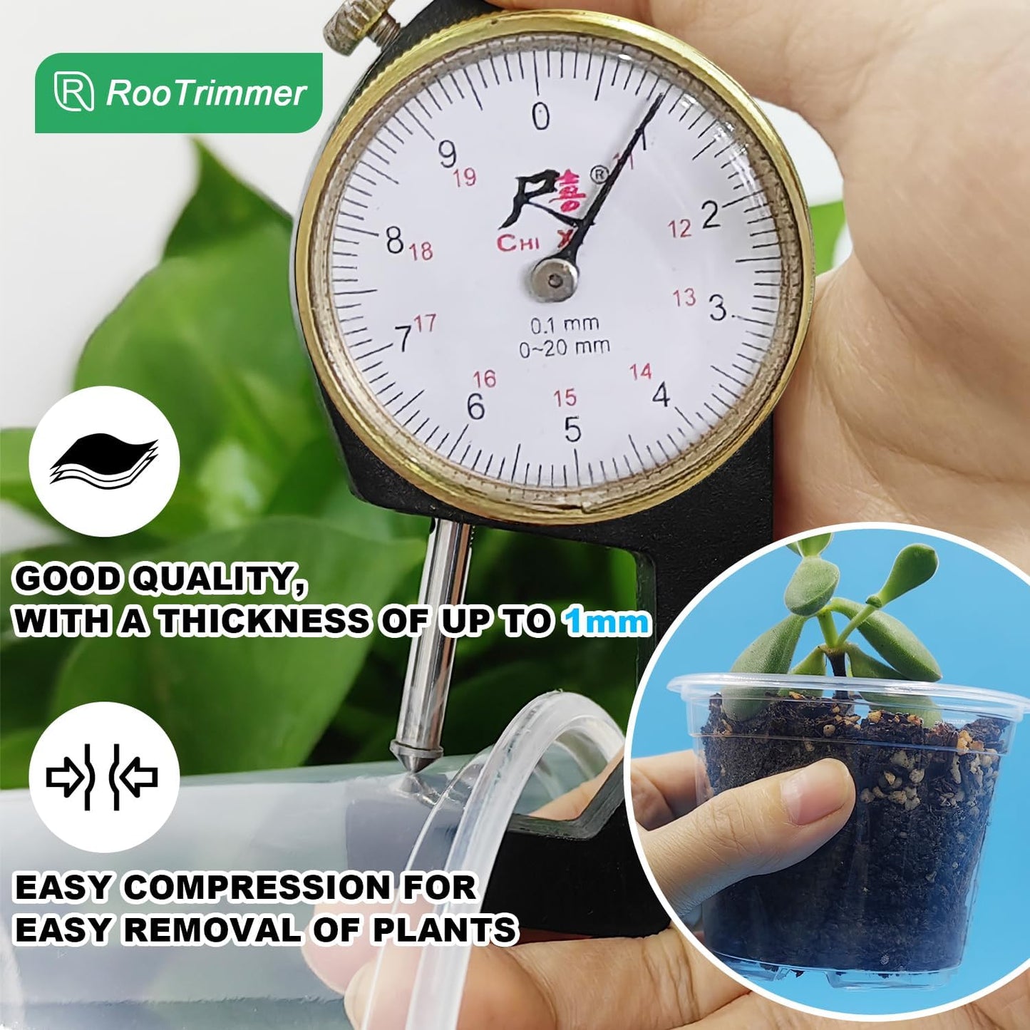 100 Pack 2.8 Inches Clear Plant Pots with Drainage Holes, Transparent Seeding Nursey pots, Round Plastic pots for Seeds Starter, Seeds Germination