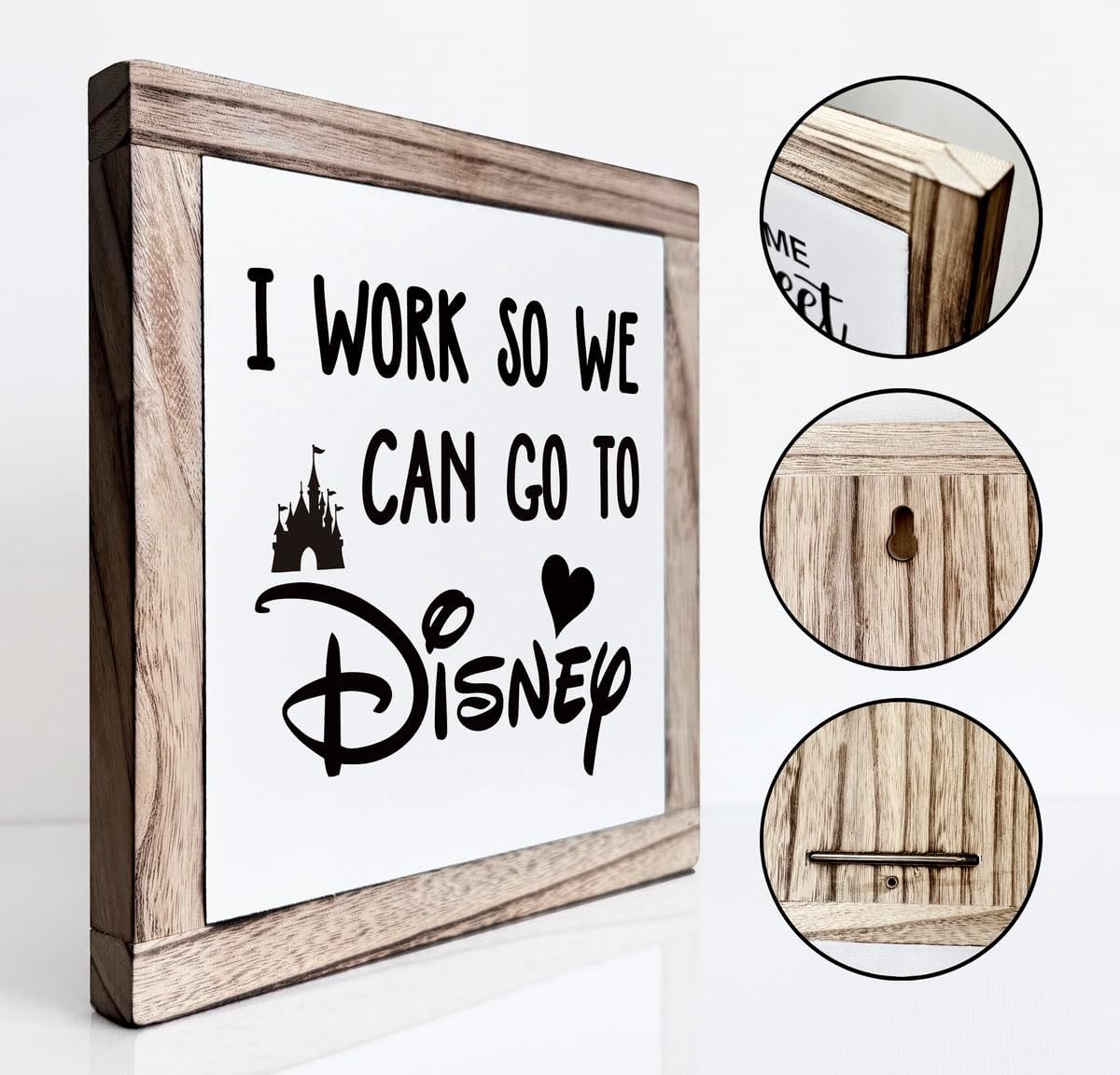 Inspirational Wood Signs, Disney Home Décor, Disney Office Décor, House Décor, Rustic House Decor Art, Motivational Office Desk Decor, Farmhouse Home Decoration, I Work So We Can Go to Disney