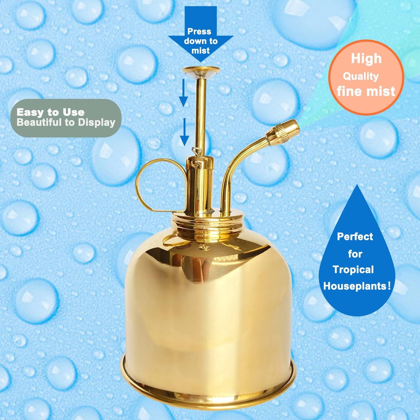 Brass Golden Spray Lianshi can Plant Spay Bottle Inner Flower Spray Mister 300ml/10.56 oz 1pcs/Lot