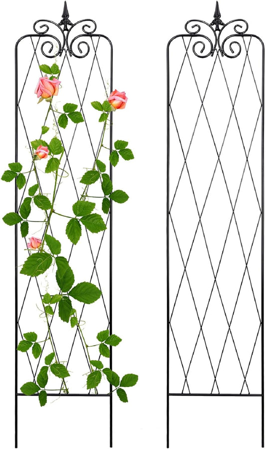 2 Pack 71" H x15 W Trellis,Black Garden Trellis for Climbing Plants Outdoor Metal Frame Sturdy Trellis for Rose