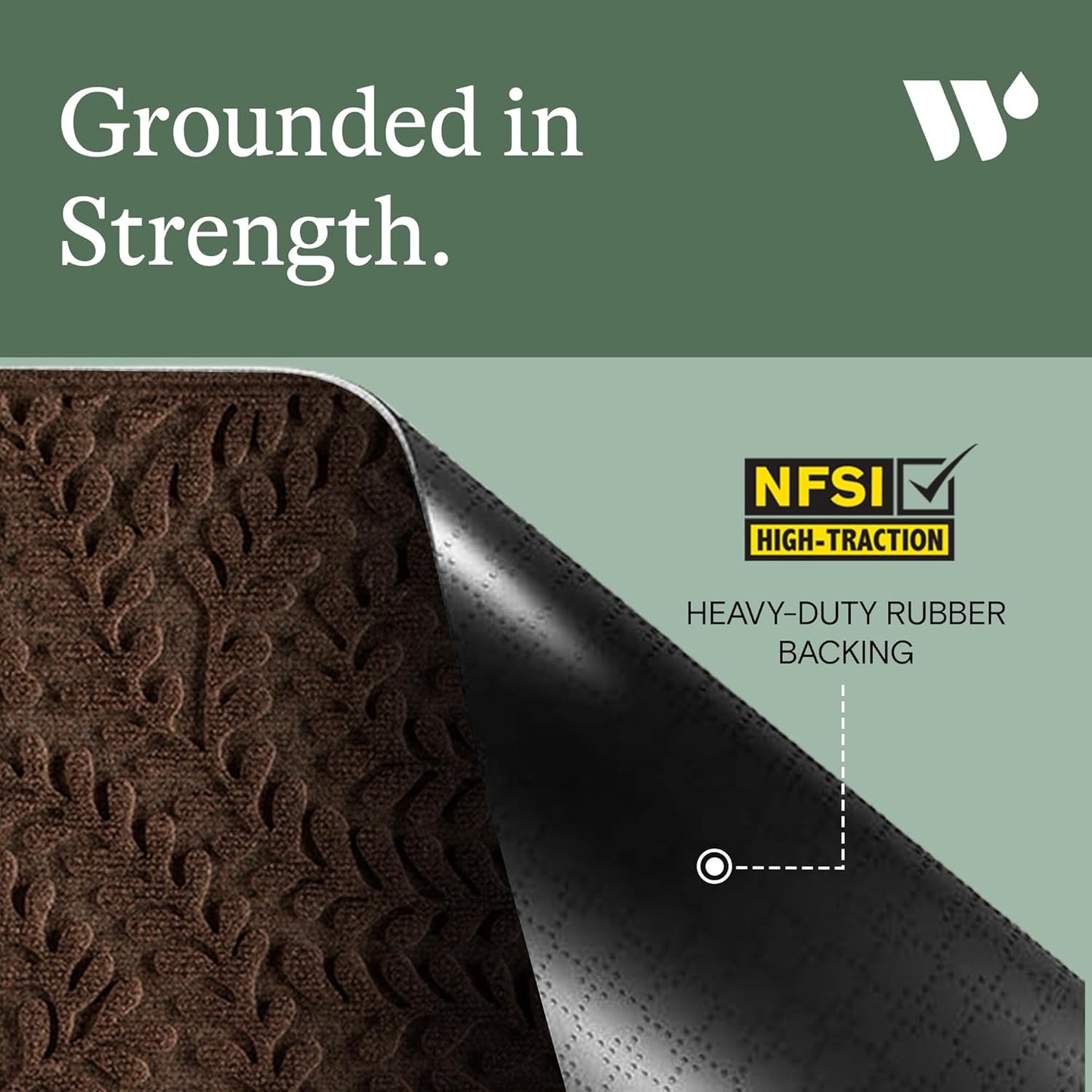 WaterHog Indoor/Outdoor Door Mat, 2' x 3', Made in USA, Durable & Skid-Resistant Front Door Rug, Decorative, Water-Trapping & Heavy-Duty Entryway Mat for Your Home, Boxwood Collection, Dark Brown