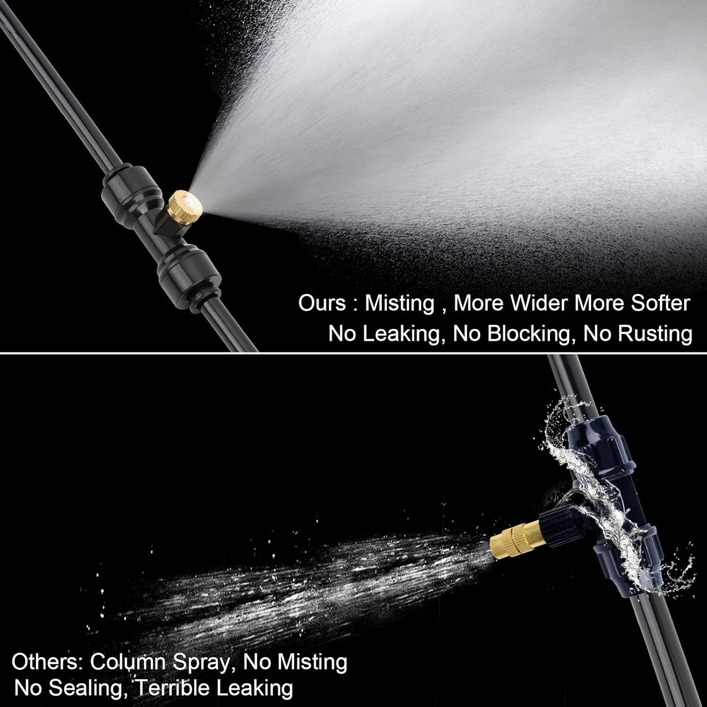 Misting Cooling System, DIY 65.6FT(20M) Misting Line +20 Brass Mist Nozzles+ a Brass Connector(3/4'') Outdoor Mister System for Patio Waterpark Garden Trampoline Greenhouse