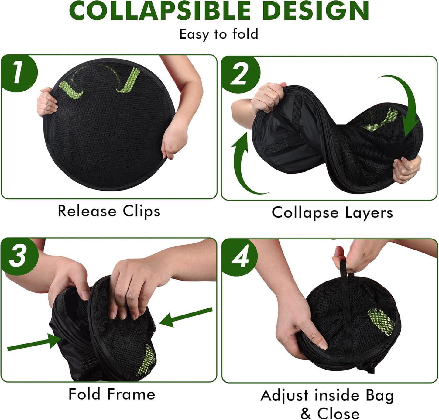 Herb Drying Rack Hanging Mesh 4 Layer 24" with Zipper, Garden Pruning Shear, Hook & Carabiner Clip for Drying Herbs, Plants, Seeds, Buds | Hydroponics & Grow Tents Herb Dryer Hanging Rack