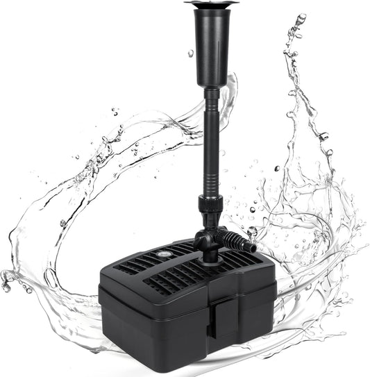 Anbull Pond Filter Fountain Pump, 660GPH 110V/50W Submersible Water Pump for Outdoor Ponds, All-in-One Pond Filter System with 5W UV-C Lamp for Clearing Pond Garden Fish Tank Aquarium