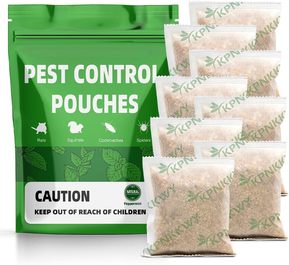 Pest Control, Mouse Repellent Pouches, Rodent Repellent, Mice Repellant Indoor, Peppermint Mice to Repel Spider, Ant, Roach & Mosquito, Rat Repellant Outdoor, Keep Mouse Out of Camper-8P