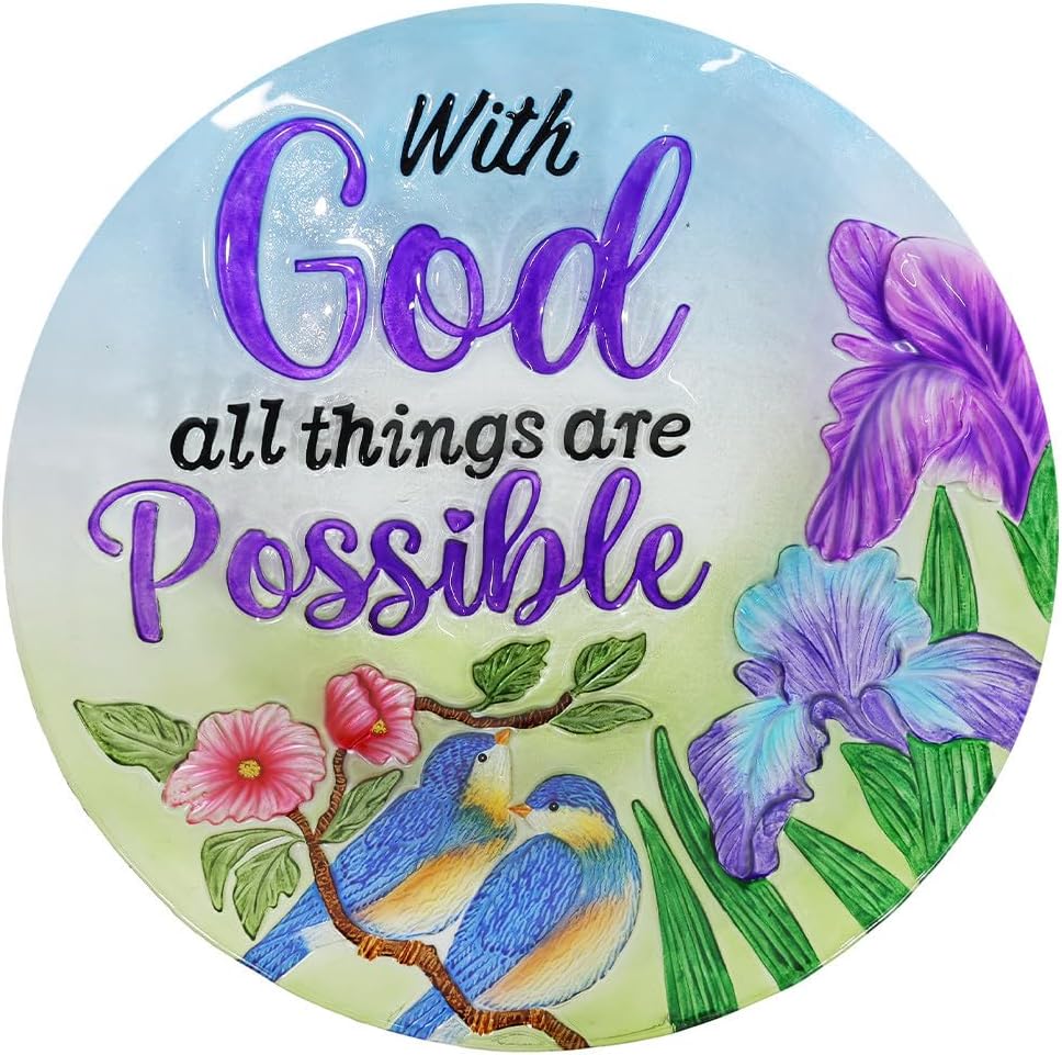 Briarwood Lane Cardinals and Sunflowers Glass Birdbath