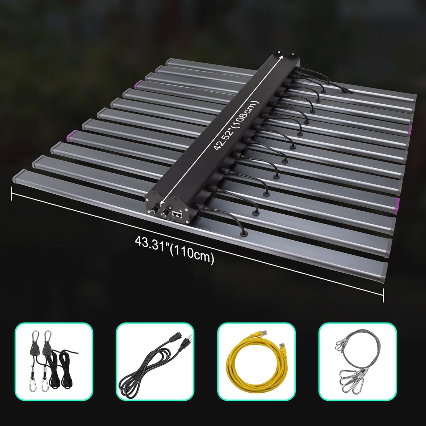 SZHLUX LED Grow Light for Indoor Plants, Dimmable Grow Light for Greenhouse (PTA1060W, 1060W)