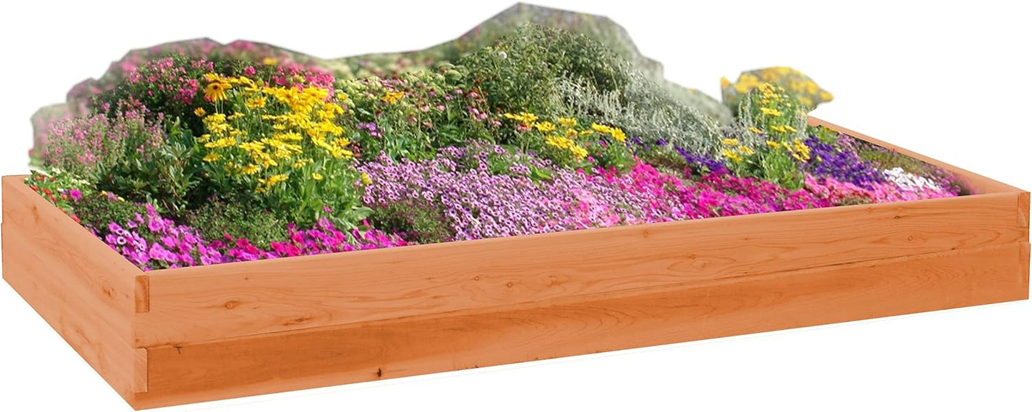 Red Cedar Wood Raised Vegetable Garden Bed - Amish Made in USA (11" Double Raised Bed, Cedar Stain)