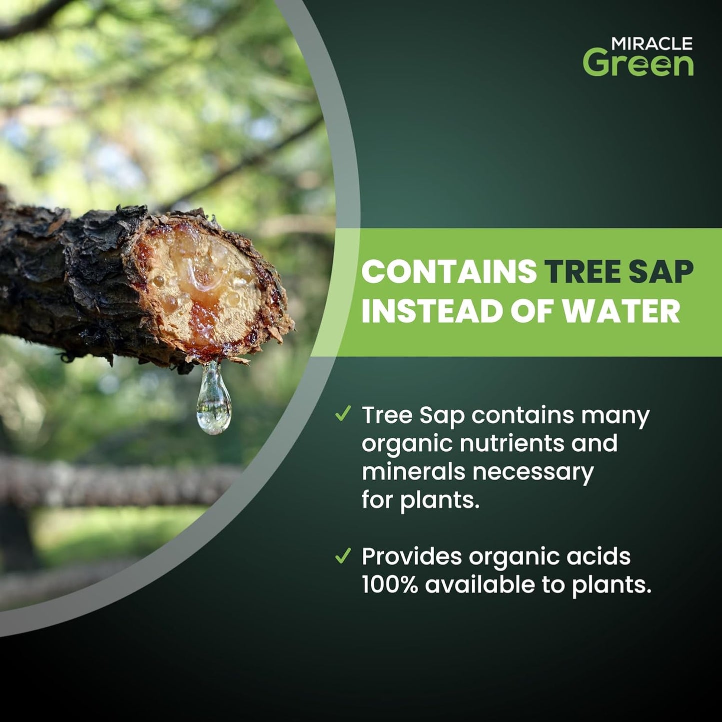 Miracle Green Fast-Acting Liquid Fertilizer- Special Formula with Tree Sap & Yucca Plant Extract - All-Purpose Fertilizer for Houseplants, Flowers, Fruits, Vegetables & Trees (8 oz Plant Food)