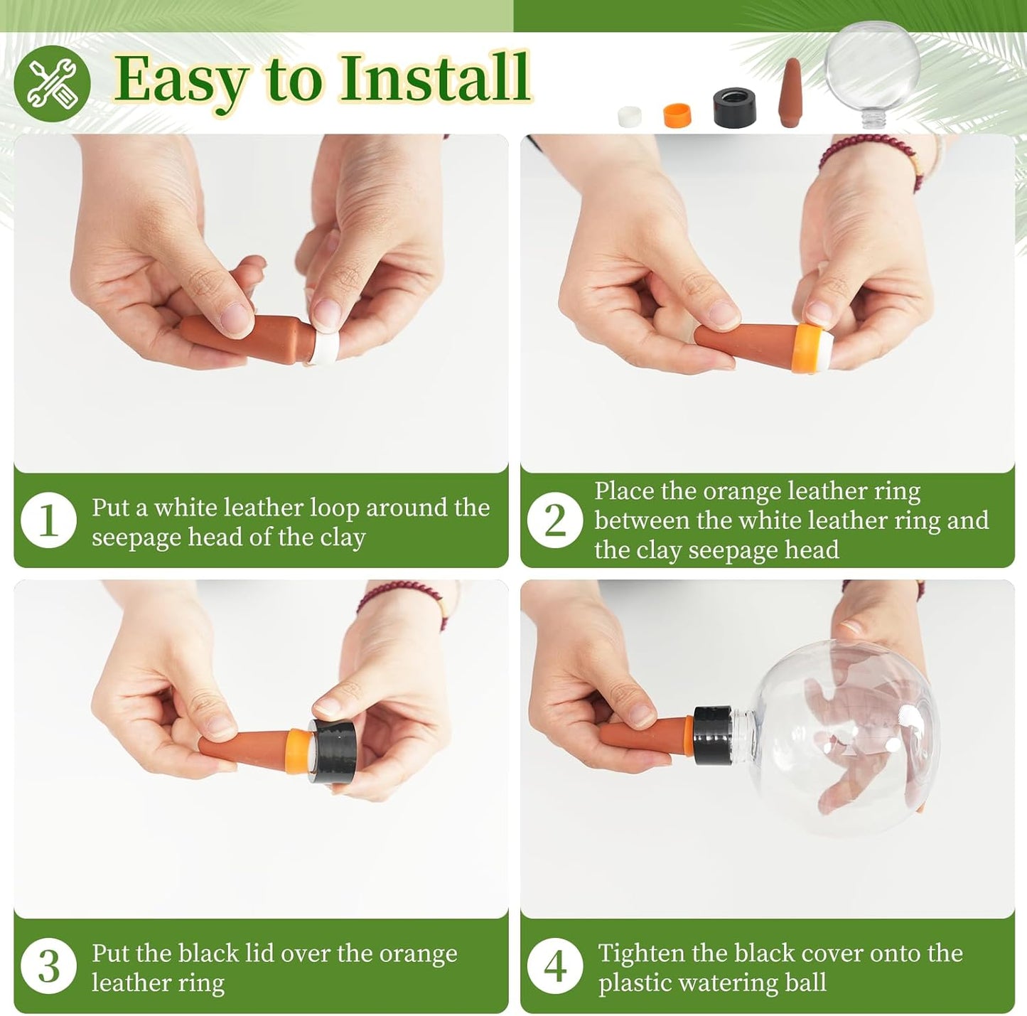 3 Pcs Self Watering Globes for Indoor Plants Automatic Watering Planter Insert 17.5 oz Watering Bulbs with Slow Release Control Water Dripper for Plants